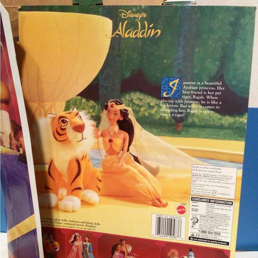1993 Mattel Disney Aladdin Jasmine & Rajah Friendship Set
